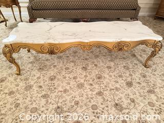 MaxSold Auction: French Provincial Marble Top Coffee Table with Gold Wood Base - Greenburgh (New York, USA) SELLER MANAGED Moving Online Auction -  Sprain Road