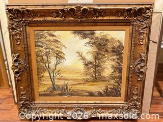 MaxSold Auction: Oil on Canvas Landscape in Ornate Gilt Frame - Greenburgh (New York, USA) SELLER MANAGED Moving Online Auction -  Sprain Road