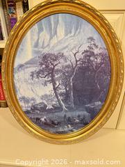 MaxSold Auction: Oval Gold-Gilded Wood Framed Reproduction - Historical Scene - Greenburgh (New York, USA) SELLER MANAGED Moving Online Auction -  Sprain Road
