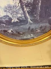 MaxSold Auction: Oval Gold-Gilded Wood Framed Reproduction - Historical Scene - Greenburgh (New York, USA) SELLER MANAGED Moving Online Auction -  Sprain Road
