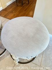 MaxSold Auction: Pair of Round Upholstered Swivel Counter/Vanity Stools, Antique White - Greenburgh (New York, USA) SELLER MANAGED Moving Online Auction -  Sprain Road