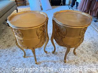 MaxSold Auction: Pair of Small Rococo-Style Gold Gilt Accent Tables - Greenburgh (New York, USA) SELLER MANAGED Moving Online Auction -  Sprain Road