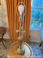 MaxSold Auction: Traditional Vintage Cast Metal Table Lamp with Cream Fabric Shade - Greenburgh (New York, USA) SELLER MANAGED Moving Online Auction -  Sprain Road