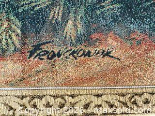 MaxSold Auction: Tropical Sailboat Woven Wall Tapestry, 42 x 34 in - Greenburgh (New York, USA) SELLER MANAGED Moving Online Auction -  Sprain Road