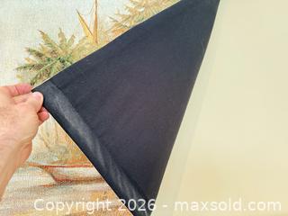 MaxSold Auction: Tropical Sailboat Woven Wall Tapestry, 42 x 34 in - Greenburgh (New York, USA) SELLER MANAGED Moving Online Auction -  Sprain Road