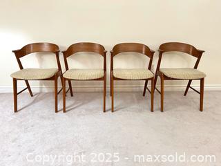 MaxSold Auction: Kai Kristiansen Korup Stolefabrik Model 32 Four Teak & Tweed Danish Dining Chairs - St. Thomas (Ontario, Canada) PARTNER MANAGED Estate Sale Online Auction - Lake Margaret Trail