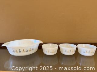 MaxSold Auction: Anchor Hocking Fire King Candle Glow Ovenware Dishes - Los Altos (California, USA) SELLER MANAGED Estate Sale Online Auction - Newcastle Drive