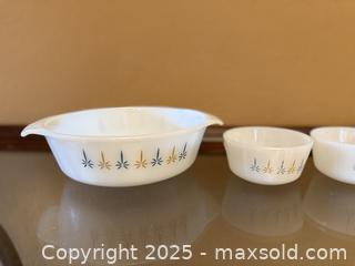 MaxSold Auction: Anchor Hocking Fire King Candle Glow Ovenware Dishes - Los Altos (California, USA) SELLER MANAGED Estate Sale Online Auction - Newcastle Drive