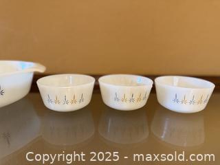 MaxSold Auction: Anchor Hocking Fire King Candle Glow Ovenware Dishes - Los Altos (California, USA) SELLER MANAGED Estate Sale Online Auction - Newcastle Drive