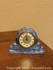 MaxSold Auction: Beautiful Vintage Mid-Century Blue Cut Crystal Standing Clock - Los Altos (California, USA) SELLER MANAGED Estate Sale Online Auction - Newcastle Drive