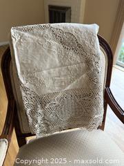 MaxSold Auction: Large Vintage Floral Lace Tablecloth - Los Altos (California, USA) SELLER MANAGED Estate Sale Online Auction - Newcastle Drive