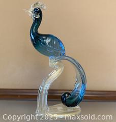 MaxSold Auction: RARE Large Vintage Alfredo Barbini Murano Glass Peacock: Venetian Art Glass Decor | 1 of 2 - Los Altos (California, USA) SELLER MANAGED Estate Sale Online Auction - Newcastle Drive