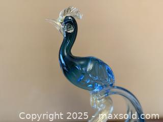 MaxSold Auction: RARE Large Vintage Alfredo Barbini Murano Glass Peacock: Venetian Art Glass Decor | 1 of 2 - Los Altos (California, USA) SELLER MANAGED Estate Sale Online Auction - Newcastle Drive