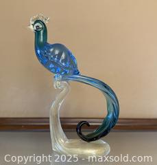 MaxSold Auction: RARE Large Vintage Alfredo Barbini Murano Glass Peacock: Venetian Art Glass Decor | 2 of 2 - Los Altos (California, USA) SELLER MANAGED Estate Sale Online Auction - Newcastle Drive
