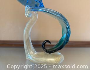MaxSold Auction: RARE Large Vintage Alfredo Barbini Murano Glass Peacock: Venetian Art Glass Decor | 2 of 2 - Los Altos (California, USA) SELLER MANAGED Estate Sale Online Auction - Newcastle Drive