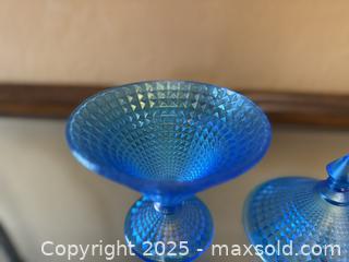 MaxSold Auction: RARE Vintage Fenton Diamond Optics Cone Candy Jar WITH Lid - Los Altos (California, USA) SELLER MANAGED Estate Sale Online Auction - Newcastle Drive