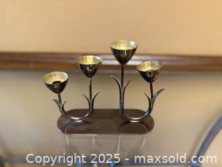 MaxSold Auction: RARE Vintage Mid-Century Swedish Brass Tulip Candelabra by Gunnar Ander for Ystad Metall - Los Altos (California, USA) SELLER MANAGED Estate Sale Online Auction - Newcastle Drive