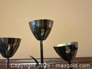 MaxSold Auction: RARE Vintage Mid-Century Swedish Brass Tulip Candelabra by Gunnar Ander for Ystad Metall - Los Altos (California, USA) SELLER MANAGED Estate Sale Online Auction - Newcastle Drive