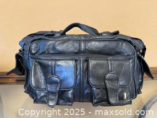 MaxSold Auction: Vintage Black Leather Mini-Duffel Bag - Los Altos (California, USA) SELLER MANAGED Estate Sale Online Auction - Newcastle Drive