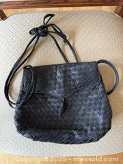 MaxSold Auction: Vintage Bottega Veneta Style Black Intrecciato Weave Pochette Crossbody Flap Bag - Los Altos (California, USA) SELLER MANAGED Estate Sale Online Auction - Newcastle Drive