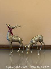 MaxSold Auction: Vintage Brass Reindeer Figurines With Red Ribbon - Los Altos (California, USA) SELLER MANAGED Estate Sale Online Auction - Newcastle Drive