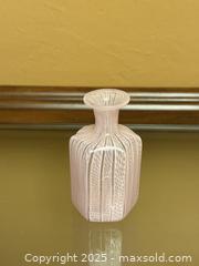 MaxSold Auction: Vintage Casa Del Regalo Bortoli Venezia Murano Italy Hand Blown Pink Filigree Latticino Glass Vase - Los Altos (California, USA) SELLER MANAGED Estate Sale Online Auction - Newcastle Drive
