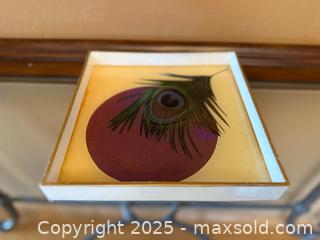 MaxSold Auction: Vintage Designer Maison Geometric Peacock Feather Tray - Los Altos (California, USA) SELLER MANAGED Estate Sale Online Auction - Newcastle Drive