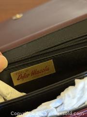 MaxSold Auction: Vintage Figli Di Orfeo Macchi Burgundy Leather Embossed Purse - Los Altos (California, USA) SELLER MANAGED Estate Sale Online Auction - Newcastle Drive