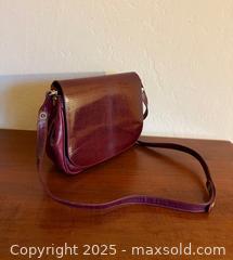 MaxSold Auction: Vintage Figli Di Orfeo Macchi Burgundy Leather Embossed Purse - Los Altos (California, USA) SELLER MANAGED Estate Sale Online Auction - Newcastle Drive