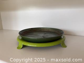 MaxSold Auction: Vintage Fitz & Floyd Los Altos Nursery and Floral Dept Green Enameled Metal Vase Base Stand, Footed - Los Altos (California, USA) SELLER MANAGED Estate Sale Online Auction - Newcastle Drive