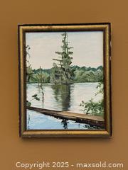 MaxSold Auction: Vintage Framed Art: Original Landscape Oil Painting by R. Hutchinson 1 of 2 - Los Altos (California, USA) SELLER MANAGED Estate Sale Online Auction - Newcastle Drive