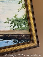 MaxSold Auction: Vintage Framed Art: Original Landscape Oil Painting by R. Hutchinson 1 of 2 - Los Altos (California, USA) SELLER MANAGED Estate Sale Online Auction - Newcastle Drive
