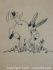 MaxSold Auction: Vintage Framed Art: Original Winnie the Pooh Illustration 3 of 5 - Eeyore - Los Altos (California, USA) SELLER MANAGED Estate Sale Online Auction - Newcastle Drive