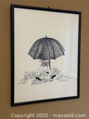 MaxSold Auction: Vintage Framed Art: Original Winnie the Pooh Illustration 4 of 5 - Christopher Robin under the Umbrella - Los Altos (California, USA) SELLER MANAGED Estate Sale Online Auction - Newcastle Drive