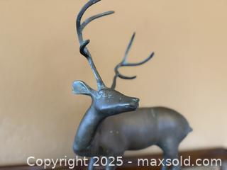 MaxSold Auction: Vintage French Bronze Stag Sculpture with Large Antlers - Los Altos (California, USA) SELLER MANAGED Estate Sale Online Auction - Newcastle Drive