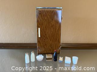 MaxSold Auction: Vintage Fuchs Germany Toy Fridge 12” Tin Metal Refrigerator with Toy Accessories - Los Altos (California, USA) SELLER MANAGED Estate Sale Online Auction - Newcastle Drive