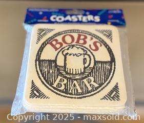 MaxSold Auction: Vintage Gibsons Greetings Personalized "Bobs Bar" Coasters - Los Altos (California, USA) SELLER MANAGED Estate Sale Online Auction - Newcastle Drive