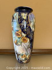 MaxSold Auction: Vintage Hand Painted Floral Vase w/ Gold Accent - Los Altos (California, USA) SELLER MANAGED Estate Sale Online Auction - Newcastle Drive