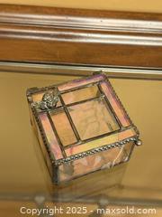MaxSold Auction: Vintage J Devlin Box 384 Stained Glass Iridescent Angel Jewelry Box - Los Altos (California, USA) SELLER MANAGED Estate Sale Online Auction - Newcastle Drive