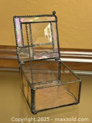MaxSold Auction: Vintage J Devlin Box 384 Stained Glass Iridescent Angel Jewelry Box - Los Altos (California, USA) SELLER MANAGED Estate Sale Online Auction - Newcastle Drive