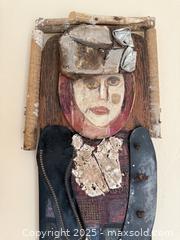 MaxSold Auction: Vintage Large Mixed Media Wooden Sculpture by Theresa Robinson: "What Happened To The Wicker Chair" - Los Altos (California, USA) SELLER MANAGED Estate Sale Online Auction - Newcastle Drive