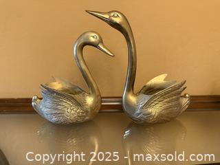 MaxSold Auction: Vintage Long Neck Large Swan Goose Solid Brass Planters - Los Altos (California, USA) SELLER MANAGED Estate Sale Online Auction - Newcastle Drive