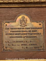 MaxSold Auction: Vintage Look "Poachers Will Be Shot" Brass Wall Plaque Sign Duke of Gumby, 1 Nov 1868 Gamekeeper - Los Altos (California, USA) SELLER MANAGED Estate Sale Online Auction - Newcastle Drive