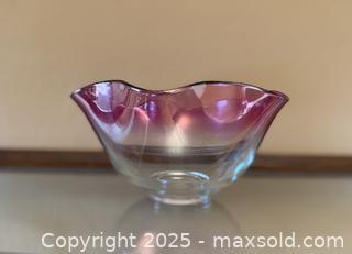 MaxSold Auction: Vintage Mid-Century Purple Amethyst Ombre Clear Glass Ruffled Bowl - Los Altos (California, USA) SELLER MANAGED Estate Sale Online Auction - Newcastle Drive