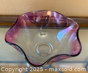 MaxSold Auction: Vintage Mid-Century Purple Amethyst Ombre Clear Glass Ruffled Bowl - Los Altos (California, USA) SELLER MANAGED Estate Sale Online Auction - Newcastle Drive