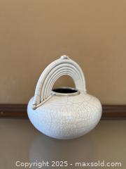 MaxSold Auction: Vintage Mid-Century Studio Pottery White Crackle Ceramic Handled Vase - Los Altos (California, USA) SELLER MANAGED Estate Sale Online Auction - Newcastle Drive