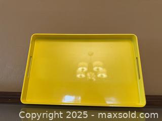 MaxSold Auction: Vintage Mid-Century Yellow Enamel Serving Tray - Los Altos (California, USA) SELLER MANAGED Estate Sale Online Auction - Newcastle Drive