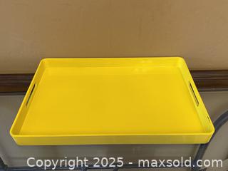 MaxSold Auction: Vintage Mid-Century Yellow Enamel Serving Tray - Los Altos (California, USA) SELLER MANAGED Estate Sale Online Auction - Newcastle Drive