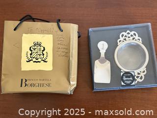 MaxSold Auction: Vintage NIB Harrods Tea Scoop Spoon & Strainer - Los Altos (California, USA) SELLER MANAGED Estate Sale Online Auction - Newcastle Drive