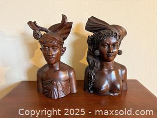MaxSold Auction: Vintage Pair of Teak Signed Balinese Sculptures Bookends - Los Altos (California, USA) SELLER MANAGED Estate Sale Online Auction - Newcastle Drive